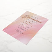 Elegante Rose Gold Rosa Marmor Quinceañera Party Folieneinladung (Gedreht)