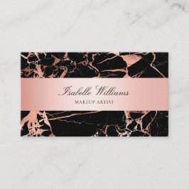 Elegante Rose Gold Rosa Schwarzer Marmor Agate Visitenkarte