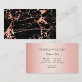 Elegante Rose Gold Rosa Schwarzer Marmor Agate Visitenkarte (Vorne/Hinten)