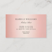 Elegante Rose Gold Rosa Schwarzer Marmor Agate Visitenkarte (Rückseite)