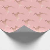 Elegante Rose Gold Rosa Weihnachtsbaummuster Geschenkpapier (Ecke)