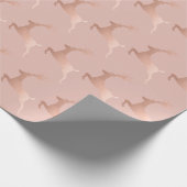 Elegante Rose Gold Rosa Weihnachtsbaummuster Geschenkpapier (Ecke)