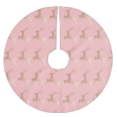 Elegante Rose Gold Rosa Weihnachtsbaummuster Polyester Weihnachtsbaumdecke (Vorderseite)