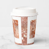 Elegante Rose Gold Rose Glitzer Cup Pappbecher (Links)
