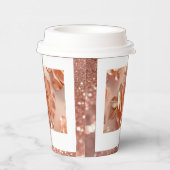 Elegante Rose Gold Rose Glitzer Cup Pappbecher (Rechts)