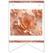 Elegante Rose Gold Rose Glitzer Jagdbanner Wimpelkette (Zweite Fahne)