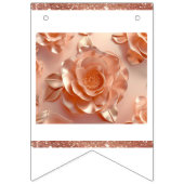 Elegante Rose Gold Rose Glitzer Jagdbanner Wimpelkette (Dritte Fahne)