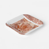 Elegante Rose Gold Rose Glitzer Paper Plate Pappteller (Gewinkelt)