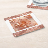 Elegante Rose Gold Rose Glitzer Paper Untersetzer (angewinkelt)