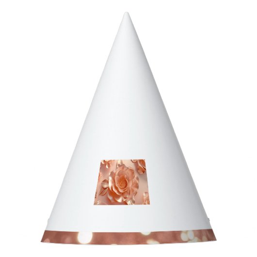 Elegante Rose Gold Rose Glitzer Party Partyhütchen (Vorderseite)
