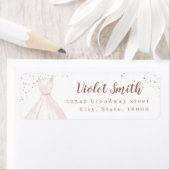 Elegante Rose Gold & Rose Kleidung Rücksendeadress (Insitu)