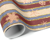 Elegante Rose Gold Rote Weihnachtsschneeflocke Mus Geschenkpapier (Rolleneckpunkt)