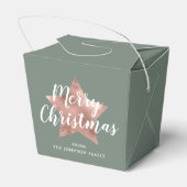 Elegante Rose Gold Sage Grün Weihnachten Geschenkschachtel (Rückseite)