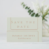elegante Rose Gold Save the Date Einladung (Stehend Vorderseite)