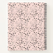 Elegante Rose-Gold-Schrift auf Black Notebook Notizblock (Rückseite)