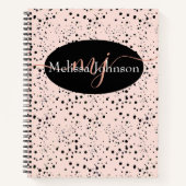 Elegante Rose-Gold-Schrift auf Black Notebook Notizblock (Vorderseite)