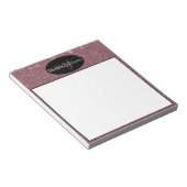 Elegante Rose Gold-Schrift auf schwarzem Notepad Notizblock (angewinkelt)