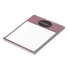 Elegante Rose Gold-Schrift auf schwarzem Notepad Notizblock