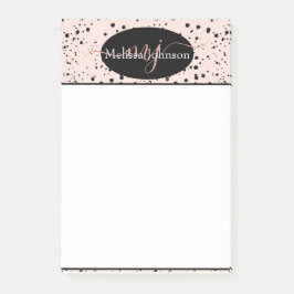 Elegante Rose Gold-Schrift auf schwarzem Notepad Post-it Klebezettel