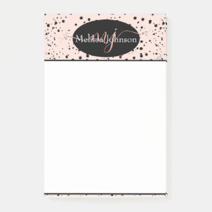Elegante Rose Gold-Schrift auf schwarzem Notepad Post-it Klebezettel