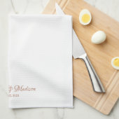 Elegante Rose Gold-Schrift-Brauch Hochzeit Geschirrtuch (Viertel Falte)