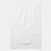 Elegante Rose Gold-Schrift-Brauch Hochzeit Geschirrtuch (Vertikal)