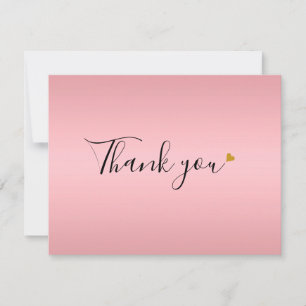 Elegante Rose Gold Schrift Dankeskarte