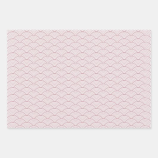 Elegante Rose Gold Schwarz-weiße japanische Wave Geschenkpapier Set (Vorderseite 3)