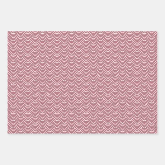 Elegante Rose Gold Schwarz-weiße japanische Wave Geschenkpapier Set (Vorderseite)