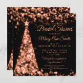 Elegante Rose Gold Schwarzes Brautparty Einladung (Vorne/Hinten)