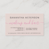 Elegante Rose Gold-Script-Make-Haar rot Rosa Treuekarte (Rückseite)