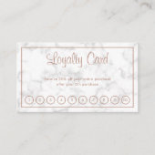 Elegante Rose Gold Script Modernes Marmorgeschäft Treuekarte (Vorderseite)