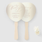 Elegante Rose Gold Script Shiny Champagne Wedding Fächer (Vorne und Hinten)