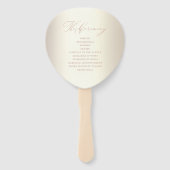 Elegante Rose Gold Script Shiny Champagne Wedding Fächer (Rückseite)