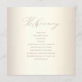 Elegante Rose Gold Script Shiny Champagne Wedding Programm (Rückseite)
