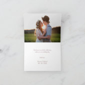 Elegante Rose Gold Script Wedding Dankeschön Karte (Innenseite)