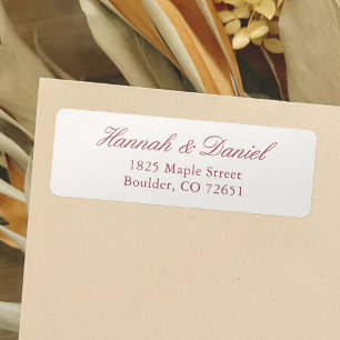 Elegante Rose Gold Script Wedding Rücksendeadresse