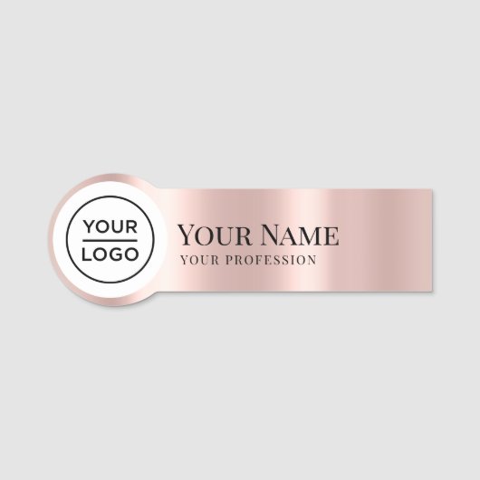 Elegante Rose Gold-Shaped Employee Button Logo (Vorderseite)