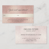 Elegante Rose Gold Shimmer Beruflich Terminkarte (Vorne/Hinten)
