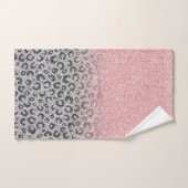 Elegante Rose Gold Silver Glitzer Leopard Print Badhandtuch Set (Handtuch)