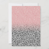 Elegante Rose Gold Silver Glitzer Leopard Print Einladung (Rückseite)