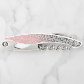 Elegante Rose Gold Silver Glitzer Leopard Print Kellnermesser (Vorderseite)