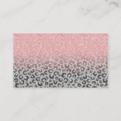Elegante Rose Gold Silver Glitzer Leopard Print Visitenkarte (Rückseite)