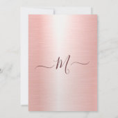 Elegante Rose Gold Silver Glitzer Tropfen Geburtst Einladung (Rückseite)