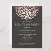 Elegante Rose Gold Silvester Party Einladung (Vorderseite)