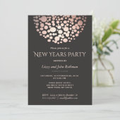 Elegante Rose Gold Silvester Party Einladung (Stehend Vorderseite)