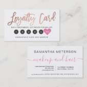 Elegante Rose Gold-Skript-Make Haar rosa Herz Treuekarte (Vorne/Hinten)