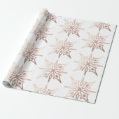 Elegante Rose Gold Snowflake Weißes Weihnachtsgesc Geschenkpapier (Ungerollt)
