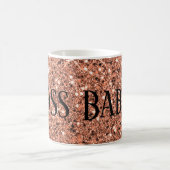 Elegante Rose Gold Sparkle Glitzer Boss Babe Black Kaffeetasse (Mittel)