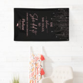 Elegante Rose Gold Sparkling Glitzer Abschluss Banner (Insitu)